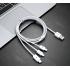 Pisen – 3 in 1 cable { lightning – Micro usb – type-c  // 3 A current // 1.2 M cable length } [ AP07 – 1200 ]